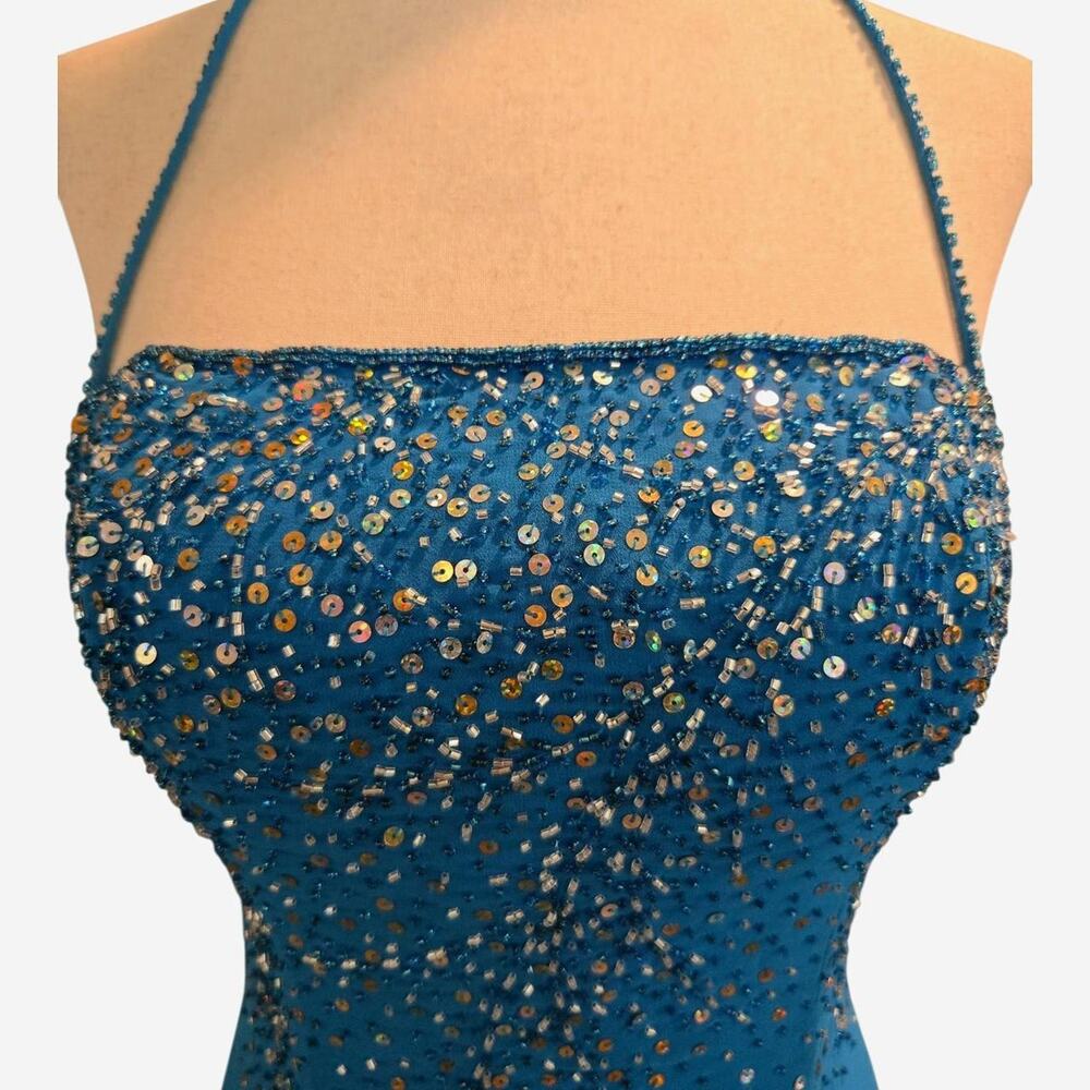 Unreal electric blue beaded y2k